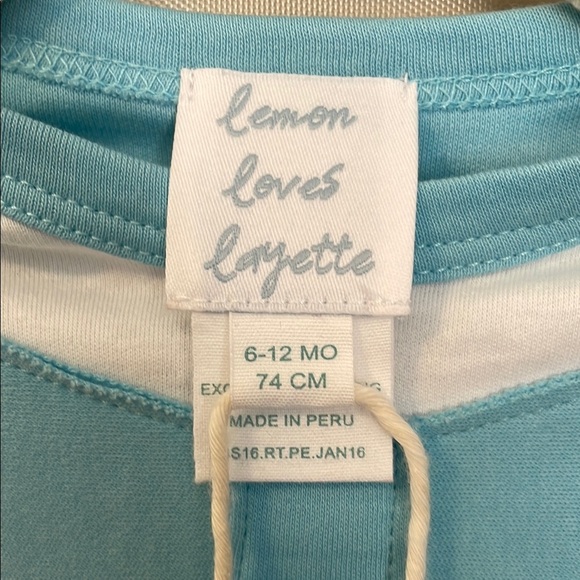 Lemon Loves Layette Charming Blue Romper with Bow Accent - Picture 4 of 5